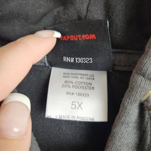 Tapout Y2K Full Zip Hoodie Sweatshirt Mens 5X MPS Tattoo MMA Gothic GREAT FADE - Picture 5 of 14